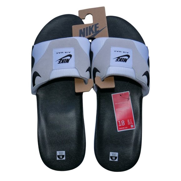 Nike Men's Air Max 1 Slide Size 18 Slippers Sandals Black/Gray/White DH0295-102 - Picture 7 of 11